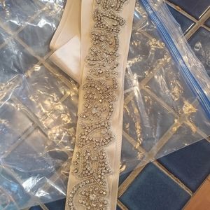 Davids bridal sash belt, crystal rhinestone
